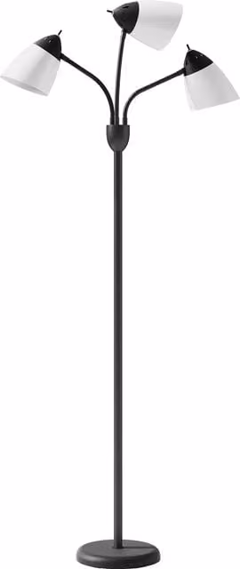 HOMCOM Arc Tree Floor Lamp in Black with 3 Adjustable Rotating Lights and Steel Frame, Height: 155 cm