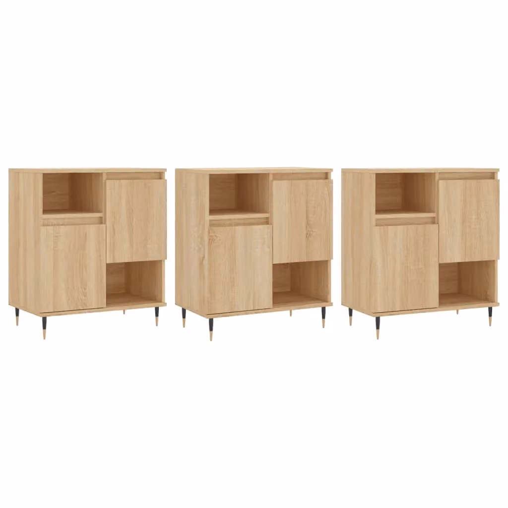 Berkfield Home 3-Piece Sonoma Oak Sideboard Set in Brown – 2