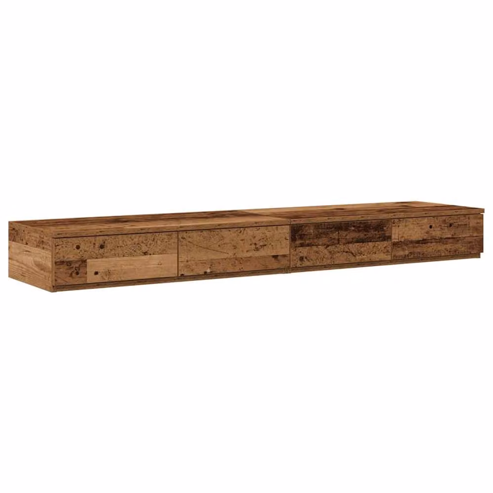 Berkfield Home Decorative Bed Drawers in Old Wood Brown, W: 160 cm, D: 36.5 cm, H: 16.5 cm – 2