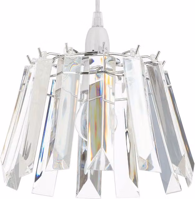 Litecraft Layka Easy to Fit Ceiling Light Shade in Transparent and Chrome