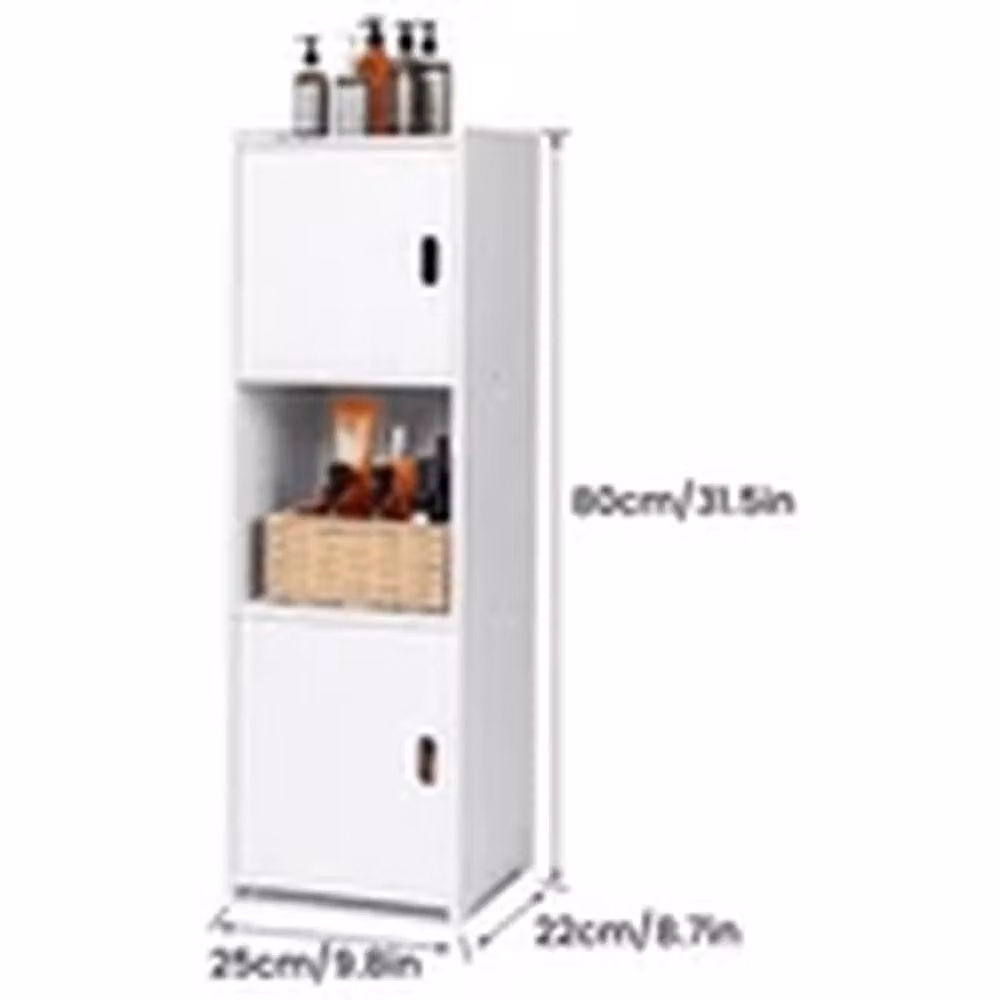 EONLION Waterproof Tall Freestanding Bathroom Storage Cabinet in White – 1