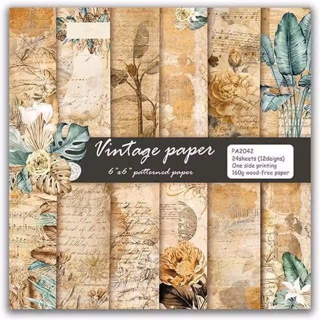 Syntego Custom Multicolour and Yellow Vintage Scrapbook Paper
