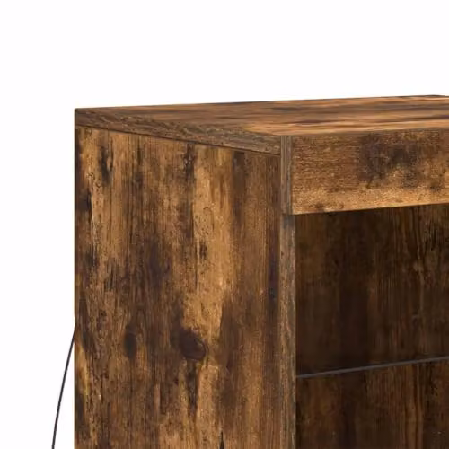 vidaXL Modern Sideboard with Integrated LED Lights in Brown, W/D/H: 41 x 37 x 67 cm – 4