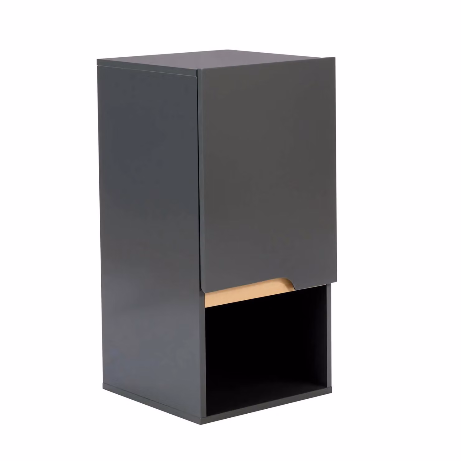 Home Source Modern Wall Mounted Bathroom Cabinet with Hinged Doors and Internal Shelves in Grey – 3