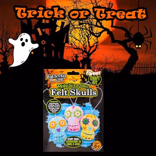 VFM e-Store Halloween Skulls Felt Weaving Craft Kit, Multicolour – 5