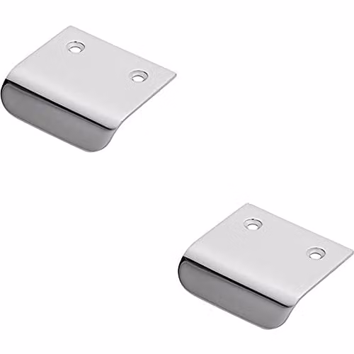 Loops 2 Pack Semi-Concealed Cabinet Pull Handles in Polished Chrome, W: 48 mm x H: 50 mm with 14 mm Lip