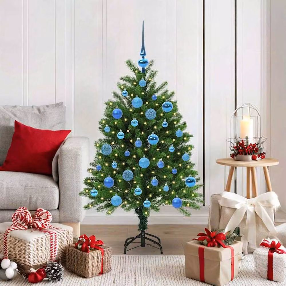 Berkfield Home Realistic Green PE Christmas Tree with 150 LEDs and Stand, Height: 120 cm – 2