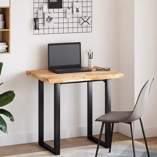 Berkfield Home Solid Wood Acacia Desk Top in Brown, W/D/H: 100 x 60 x 4 cm – 1