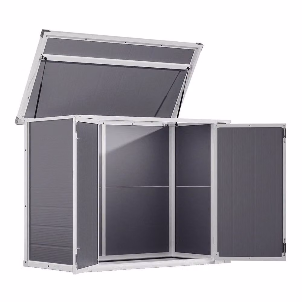FORGEVIO Plastic Wheelie Bin Storage Cover in Dark Grey – 3