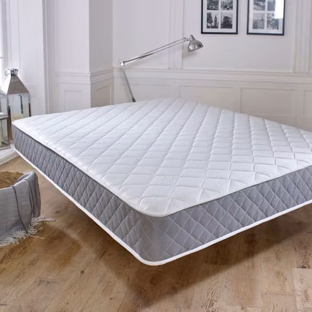 eXtreme Comfort Ltd Cooltouch Essentials Grey Diamond Bonell Spring Mattress, White, H 18 cm, W 140 cm, D 200 cm