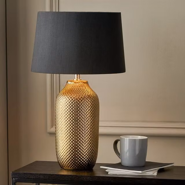 Pacific Lifestyle Modern Ceramic Table Lamp in Gold and Black