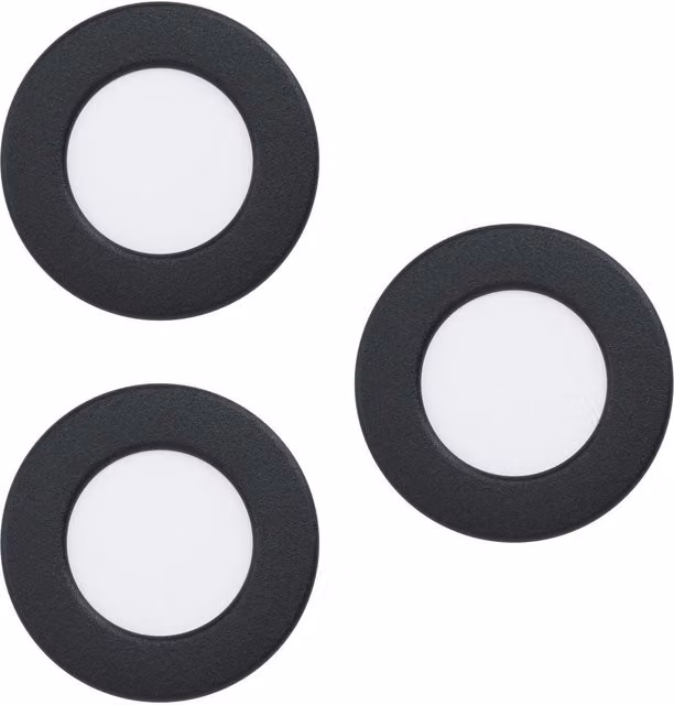 Loops 3 Pack Black Metal LED Flush Ceiling Downlights, 85mm Round – 2