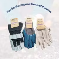 Marco Paul Men's Leather Gardening Gloves, 3 Pack, Multicolour, Medium – 7