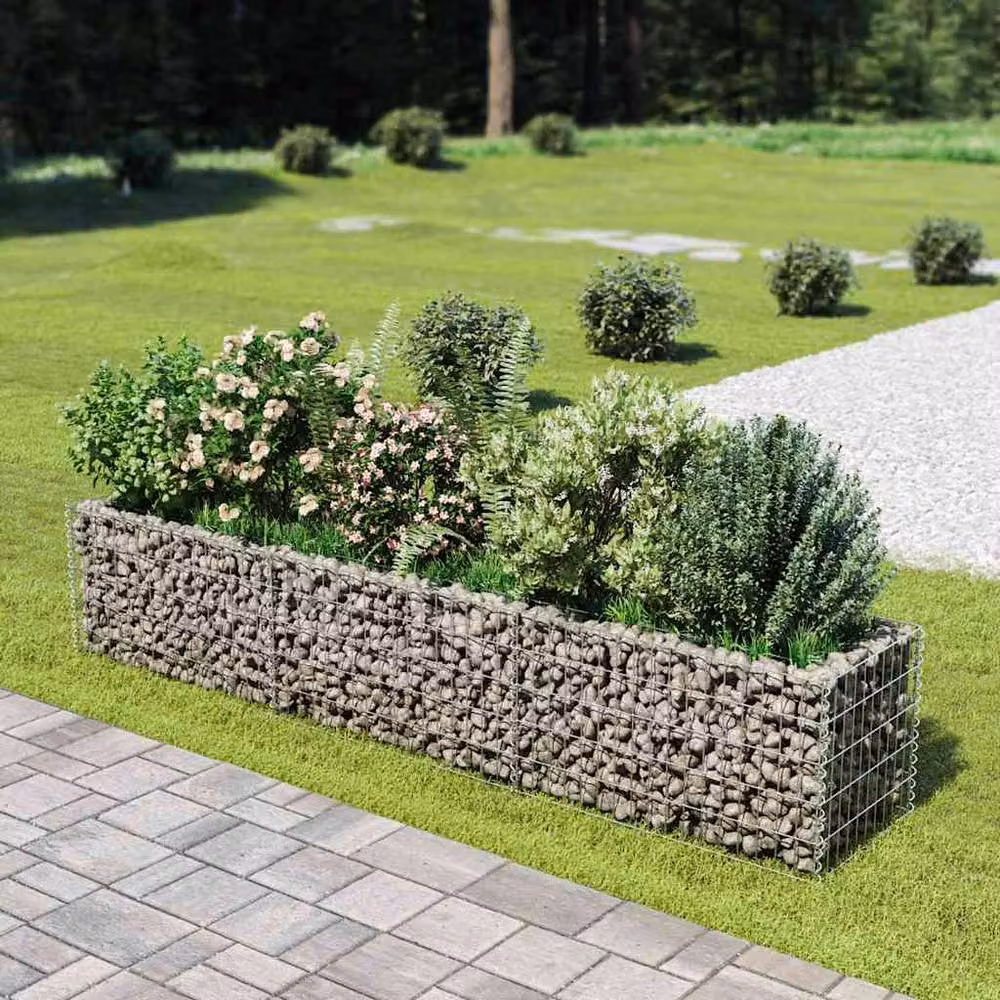Berkfield Home Silver Galvanised Steel Wire Mesh Gabion Raised Bed, W: 270 cm, D: 50 cm, H: 50 cm – 2