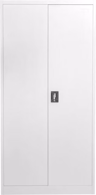 MMT Furniture Designs FC-A18 Grey and White Hinged Door Cabinet with Internal Shelves and Lock