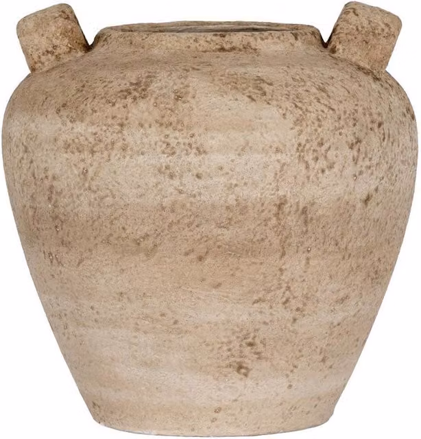Lemon Pavilion Furniture and Decor Terra Medium Ceramic Urn Vase with Handles, Brown, W: 29 cm, D: 29 cm, H: 29 cm
