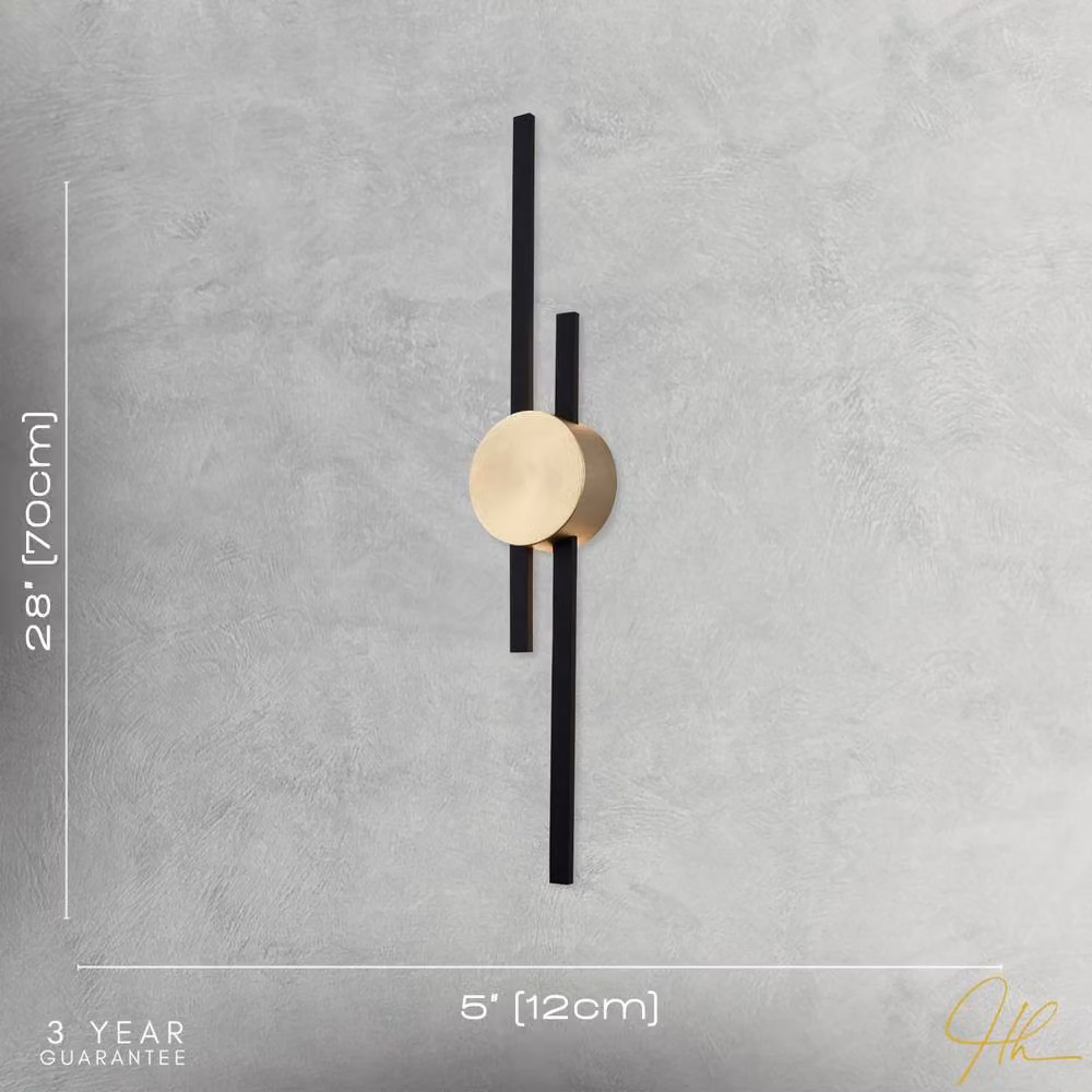 Happy Homewares Modern Ring Design LED Wall Light Fitting in Gold and Black – 4