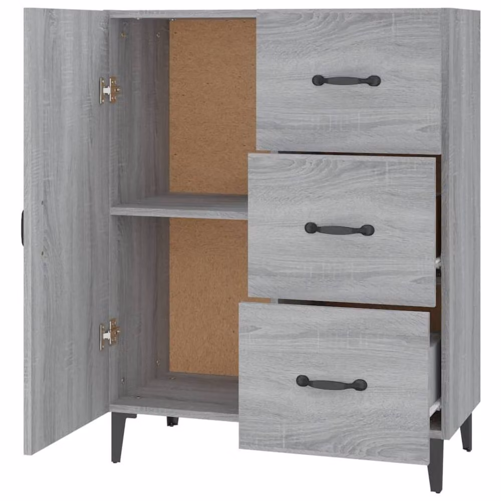 Berkfield Home Grey Sonoma Sideboard in Engineered Wood, W: 69.5 cm, D: 34 cm, H: 90 cm – 3