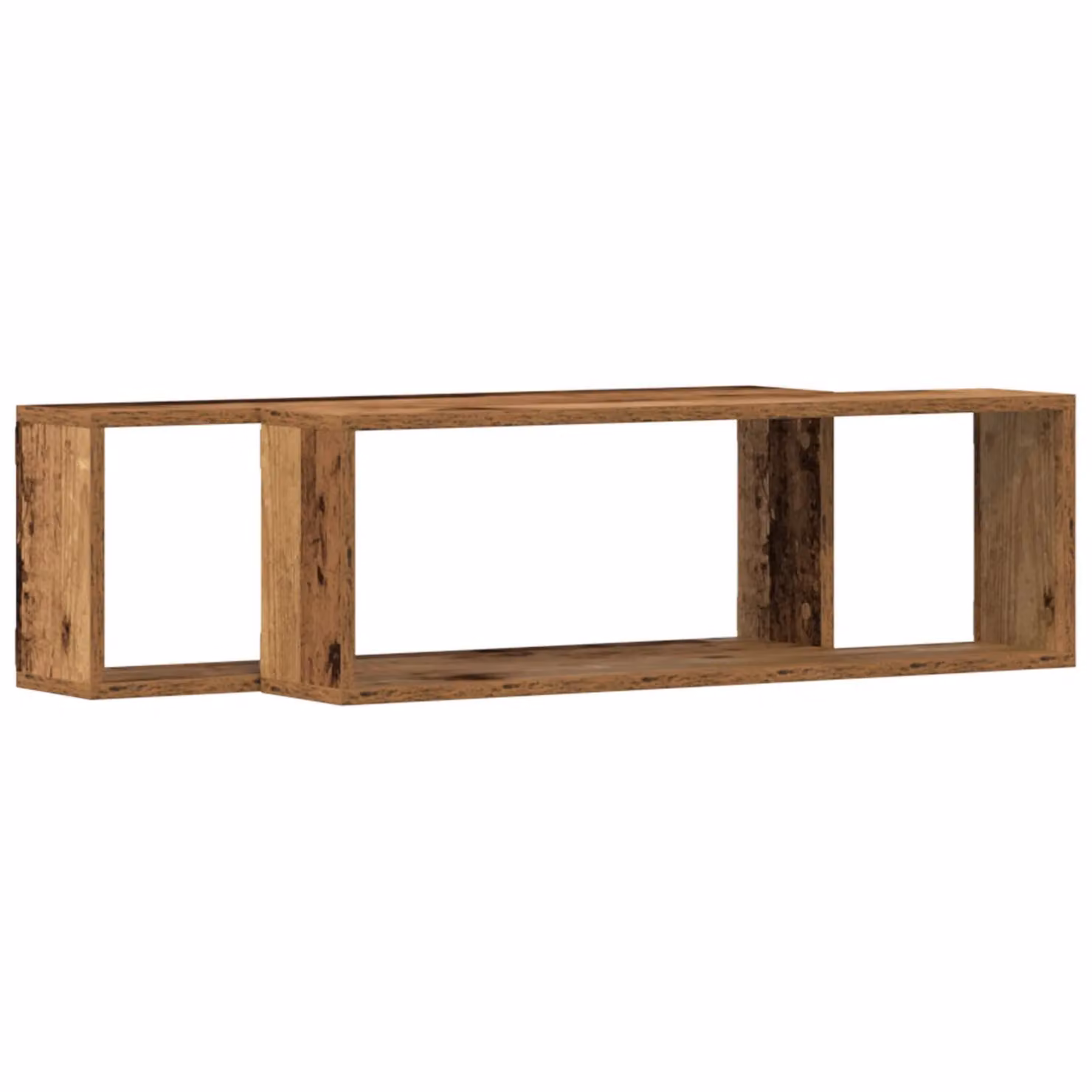 Berkfield Home Wall Mounted Shelves, 2 Piece Set in Brown Old Wood, W/D/H: 80 x 26 x 15 cm – 2