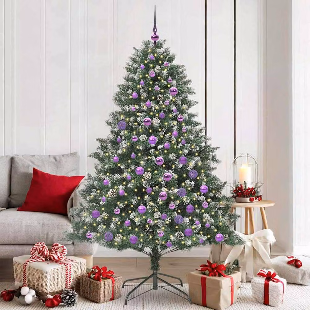 Berkfield Home Modern Artificial Christmas Tree in Green, W/D/H: 126 x 126 x 180 cm – 2