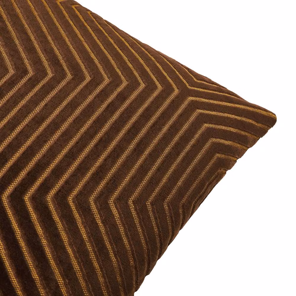 Paoletti Evoke Square Cut Velvet Cushion in Brown, W x D: 55 x 55 cm – 3