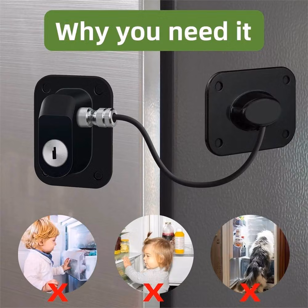 Nordara 2-Pack Fridge Freezer Door Child Safety Locks with Key in Black – 4