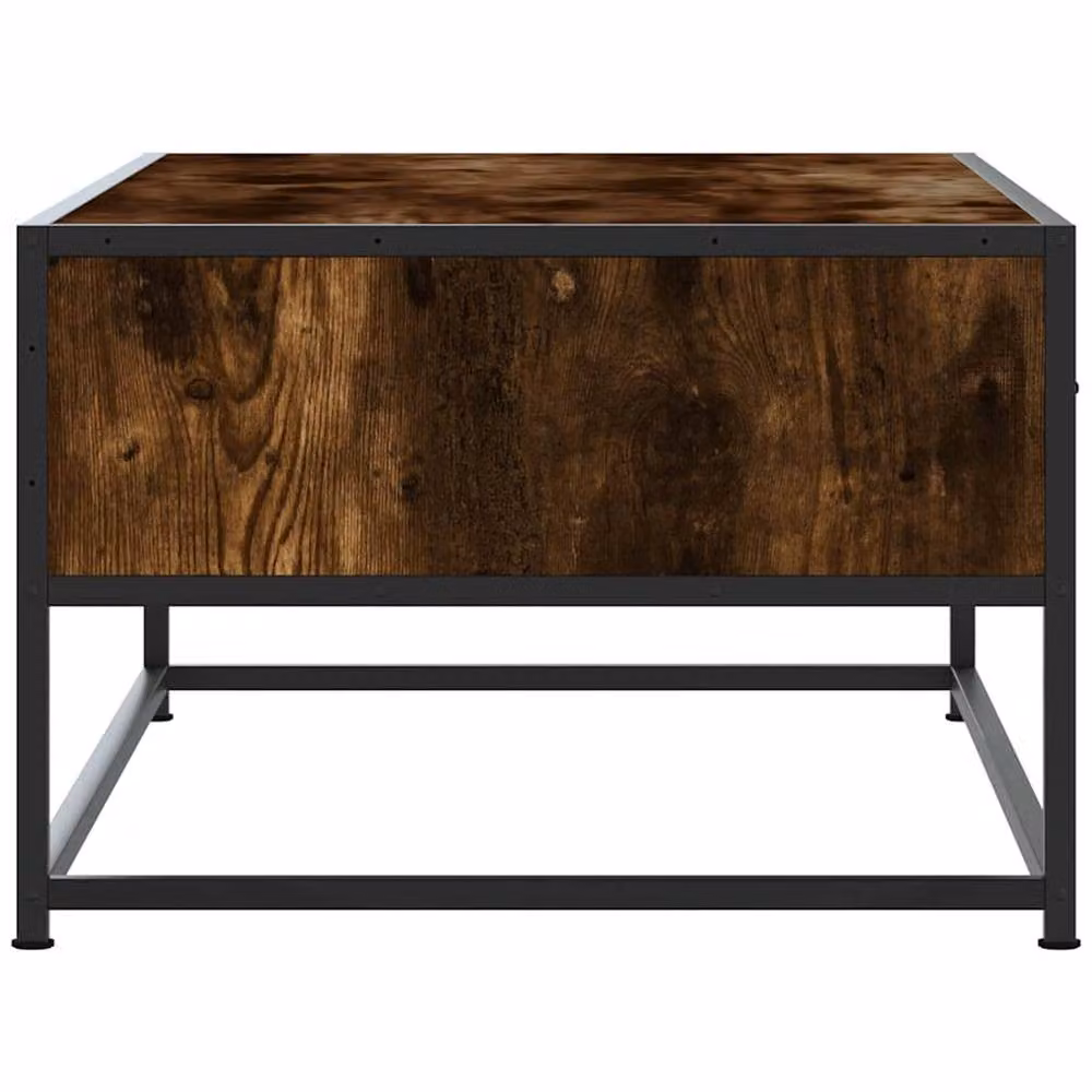 Berkfield Home Industrial Smoked Oak Coffee Table in Brown, W/D/H: 100 x 50 x 35 cm – 3