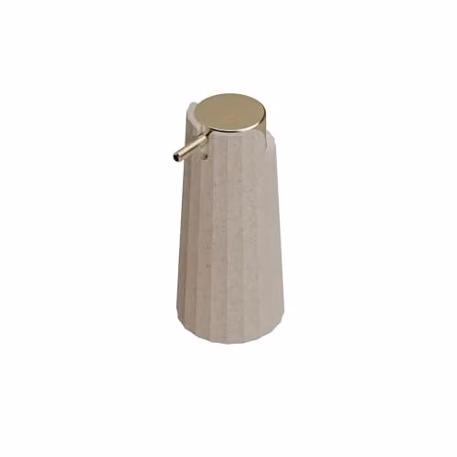 COSMIC Avenir Soap Dispenser in Natural Sand, Refillable 200 ml Polygonal Design for Bathroom and Kitchen