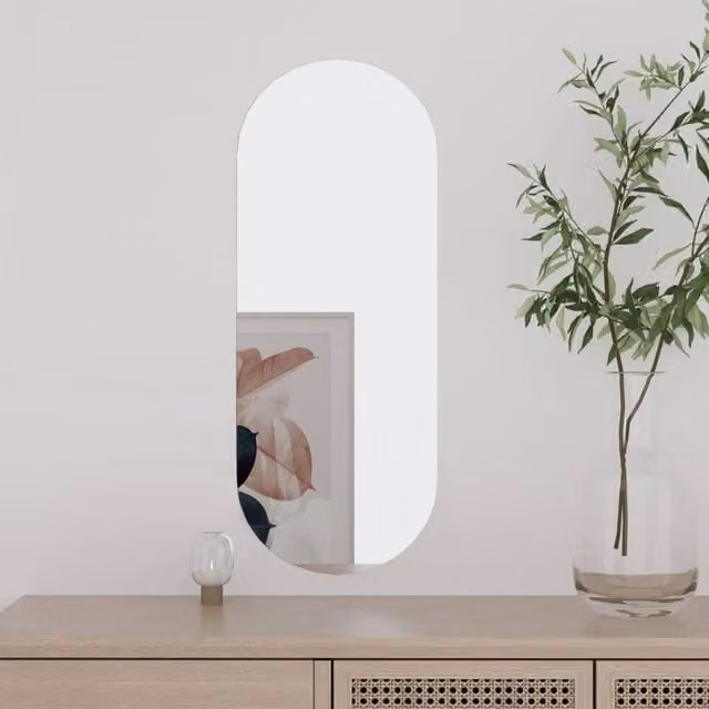 Berkfield Home Classic Oval Glass Wall Mirror in Silver, W: 50 cm, H: 20 cm – 1