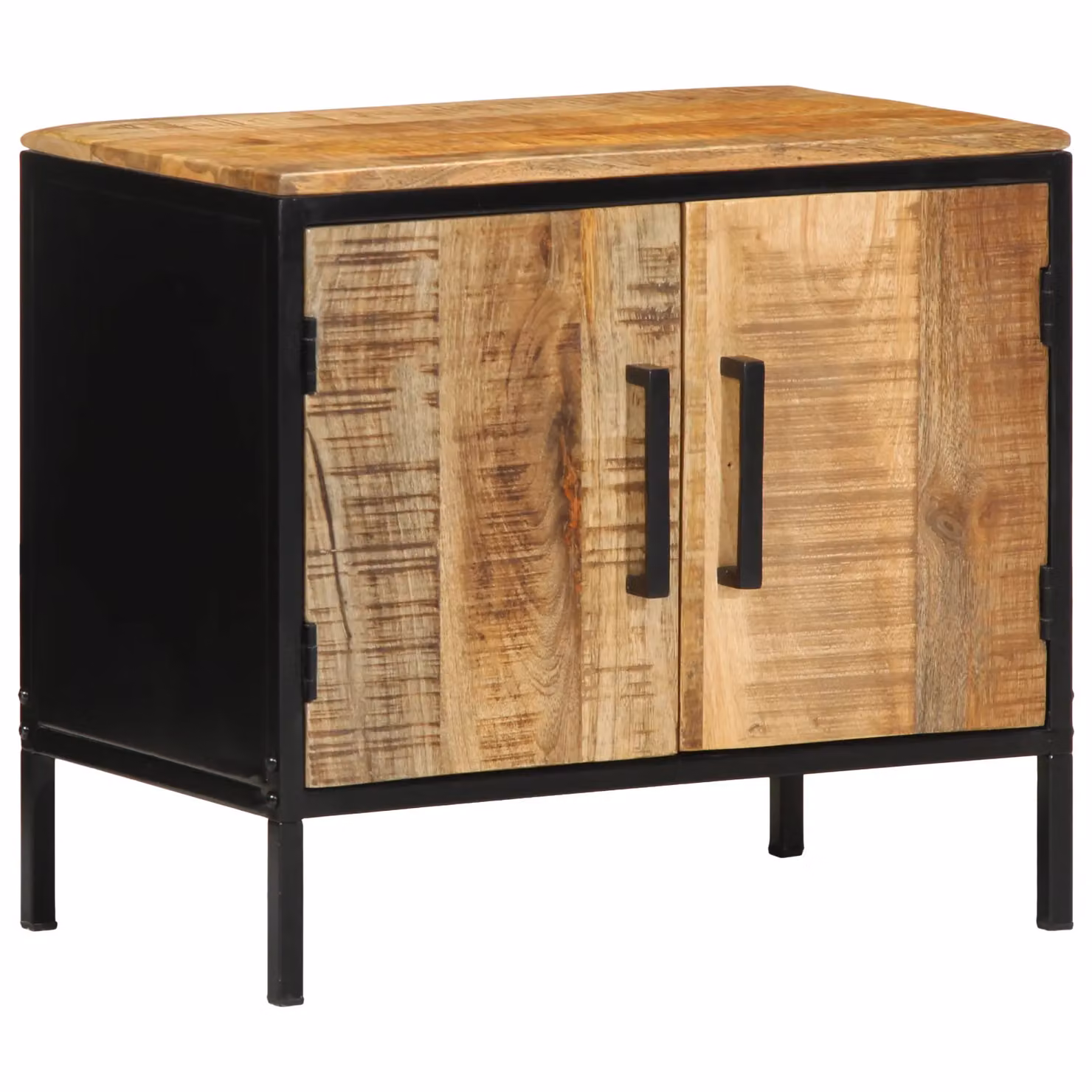 Berkfield Home Set of 2 Bedside Cabinets in Brown Solid Rough Mango Wood W/D/H: 50 x 30 x 45 cm – 2