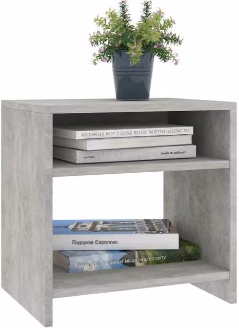 Berkfield Home Elegant Bedside Cabinets, 2 Piece Set in Concrete Grey, W/D/H: 40 x 30 x 40 cm
