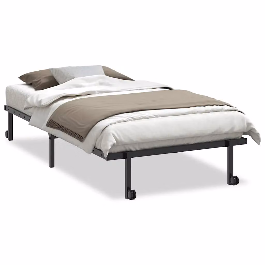 Berkfield Home Foldable Metal Bed Frame, Black, W/D/H: 100 x 200 cm – 2