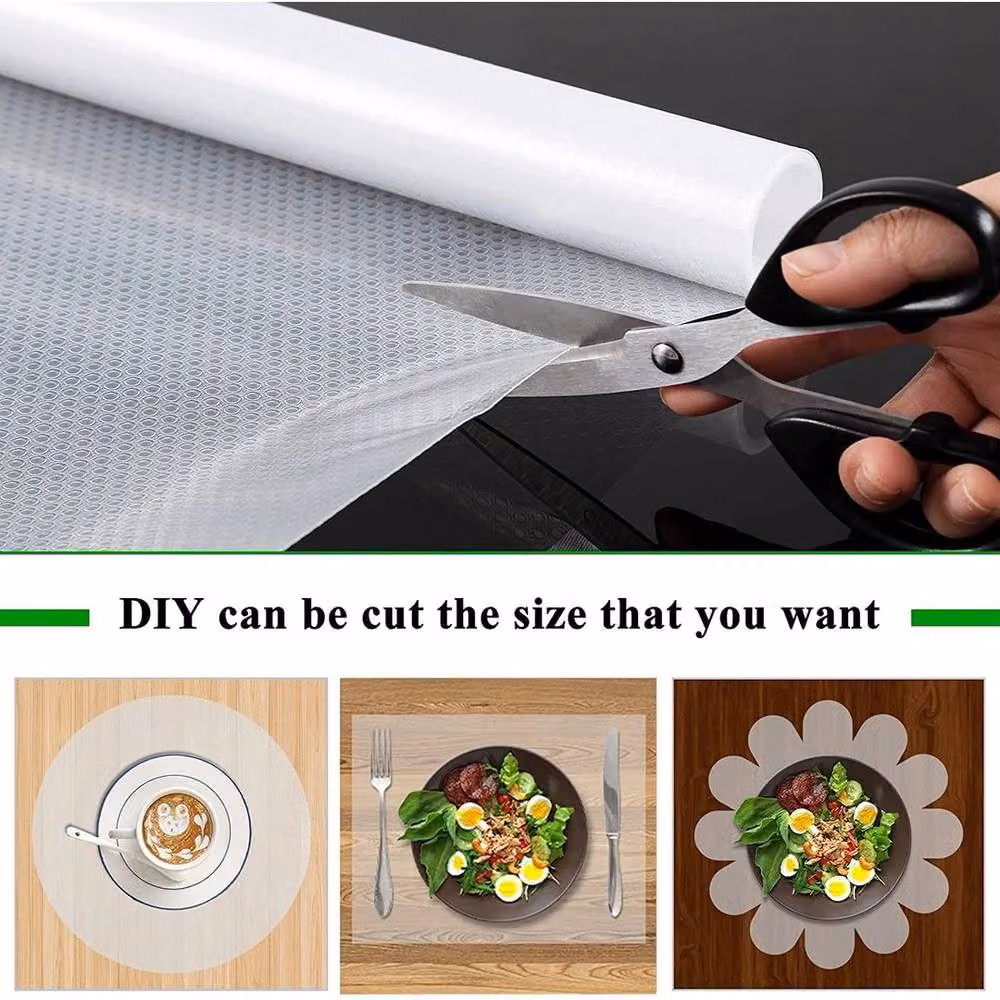 FLAVORA Non-Slip White Kitchen Cabinet Drawer Mat and Divider, W: 52 cm, L: 600 cm – 2