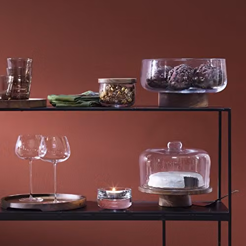 LSA International City Serving Tray in Brown Walnut and Cork, Diameter: 40 cm – 5