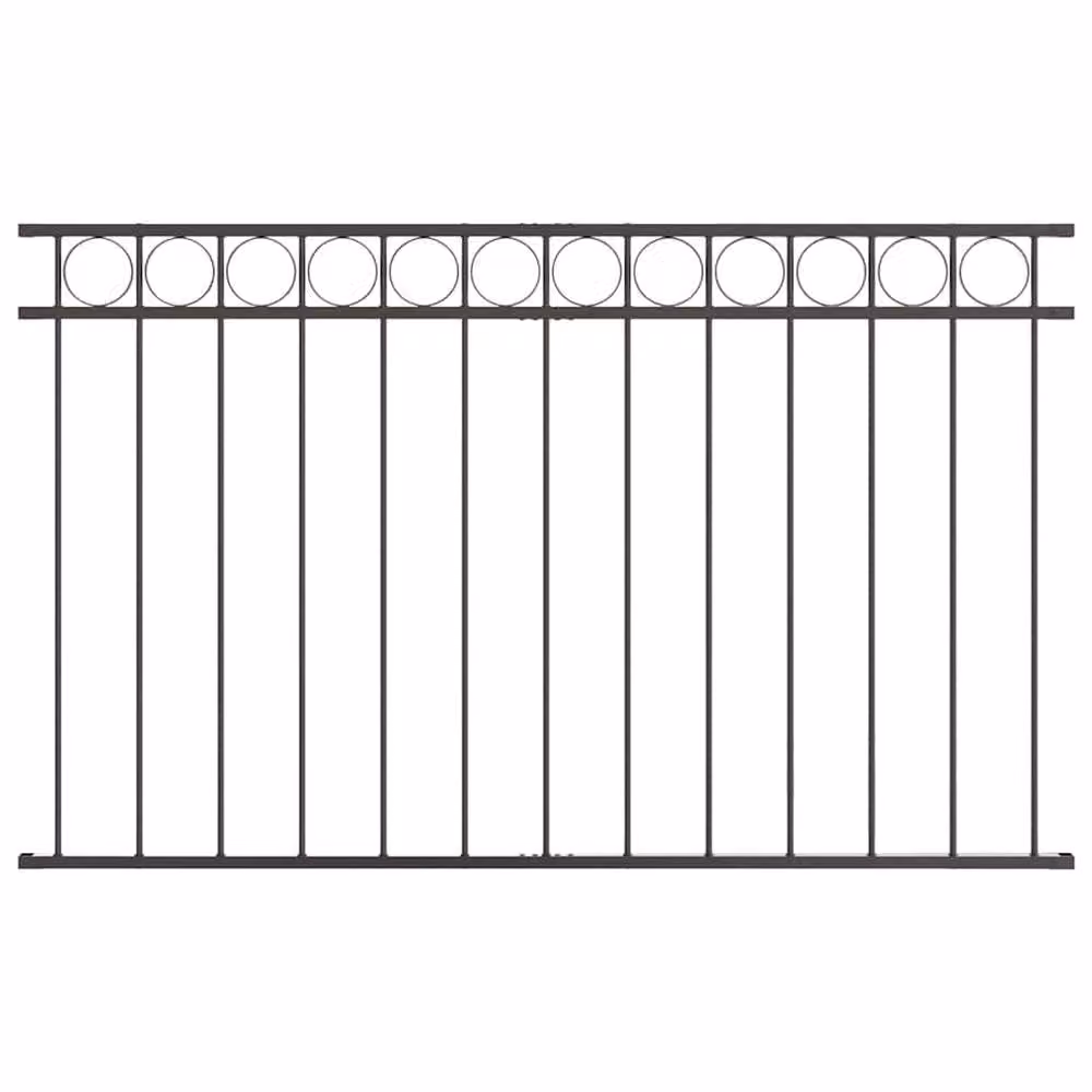 Berkfield Home Grey Powder-Coated Steel Rectangular Fence Panel W: 1.7 m, H: 1 m – 2