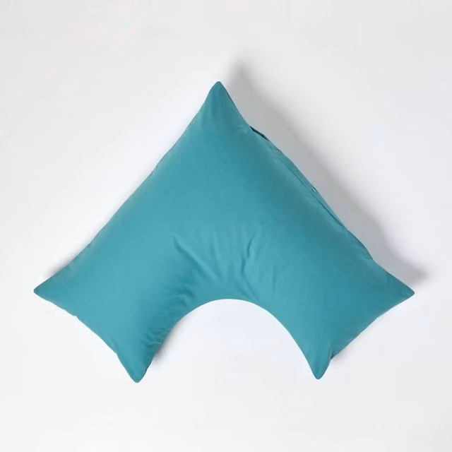Homescapes 200 Thread Count Egyptian Cotton Percale Pillowcase in Petrol Blue