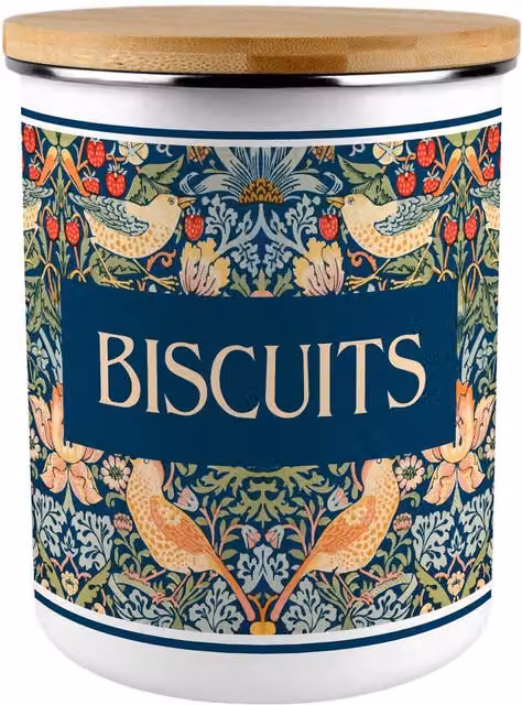 Purely Home Blue Strawberry Thief Extra Large Floral Biscuit Tin