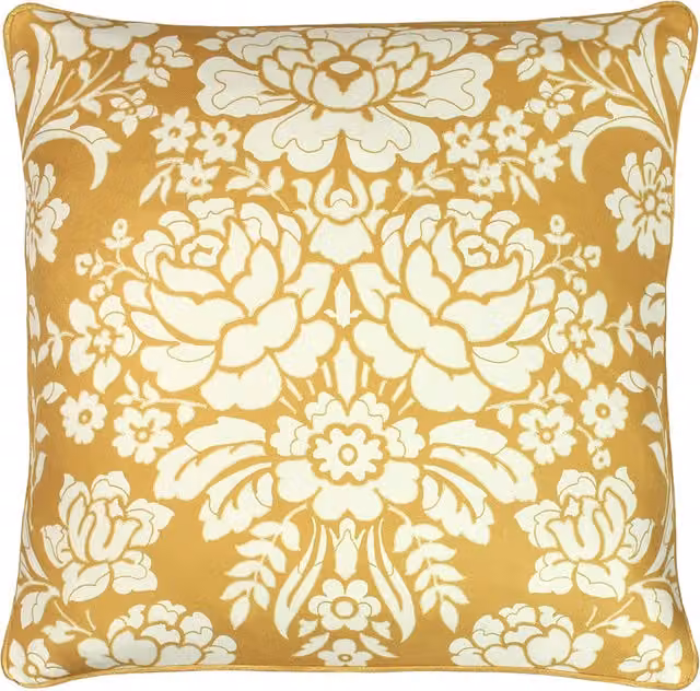 Make It A Home Melrose Floral Square Cushion in Yellow and Orange