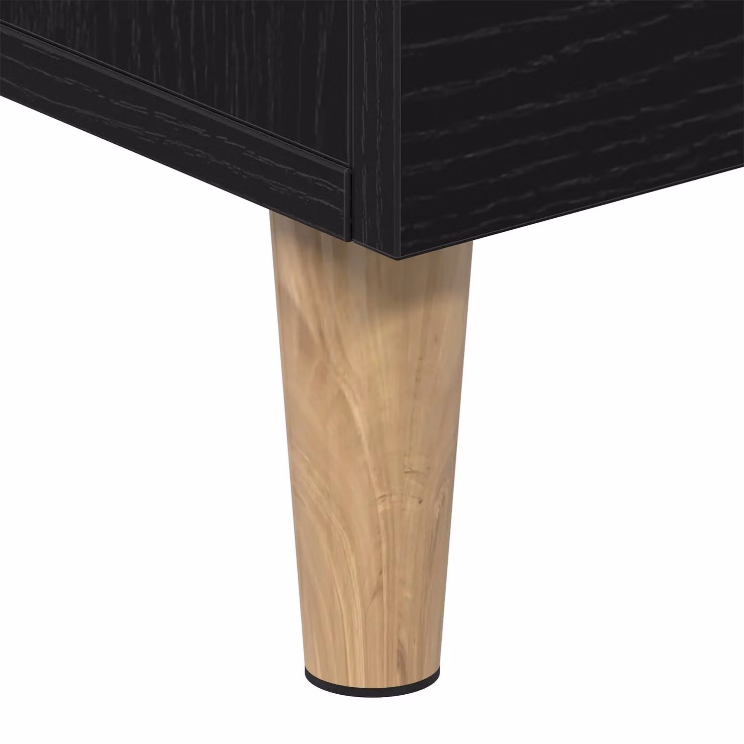 Berkfield Home Modern Black Oak TV Stand with Sliding Doors and Internal Shelves, W: 150 cm, D: 50 cm, H: 50 cm – 5