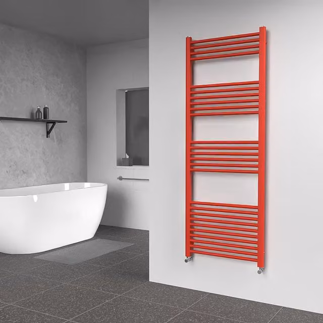 Lux Heat Coloured Steel Towel Radiator, Red, H: 160 cm, W: 60 cm