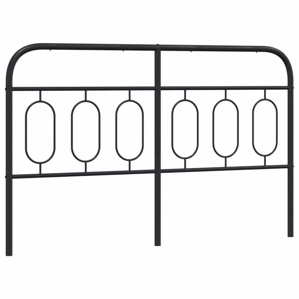 Berkfield Home Industrial Matt Black Metal Headboard, Width: 150 cm – 3