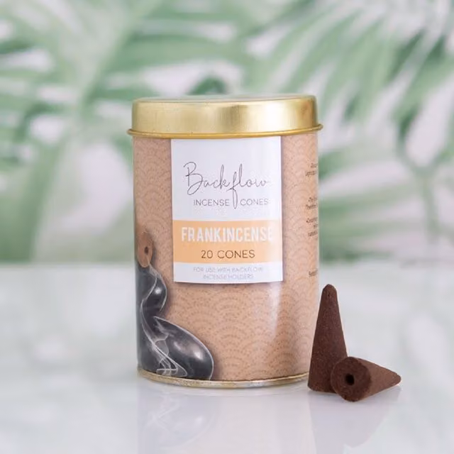 Elements Home Fragrance Frankincense Backflow Cones, 6 Tins of 20 Cones, Brown, Vegan