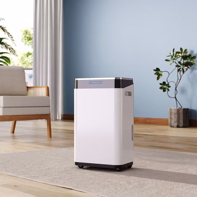 Livingandhome White Quiet Dehumidifier with App Control and Timer, W: 34 cm