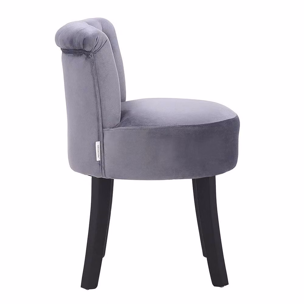 FORGEVIO Grey Velvet Fabric Dressing Table Chair – 2