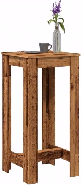 Berkfield Home Bar Table in Brown Old Wood, W: 51 cm, D: 50 cm, H: 103.5 cm – 1