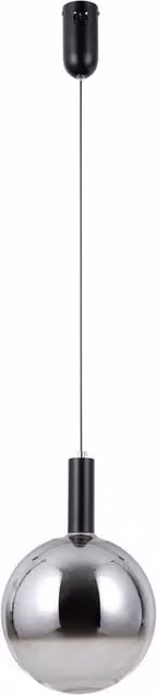 Netlighting Strela Globe Pendant Light in Matt Black with Darkened Grey Glass Shade, 25 cm – 1
