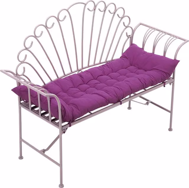 Livingandhome Purple Rectangular Bench Recliner Lounge Seat Cushion, Width: 125 cm