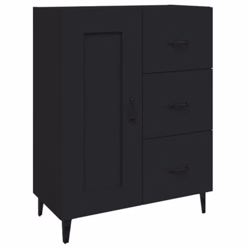 vidaXL Black Matt MDF Sideboard W/D/H: 69.5 x 34 x 90 cm – 1
