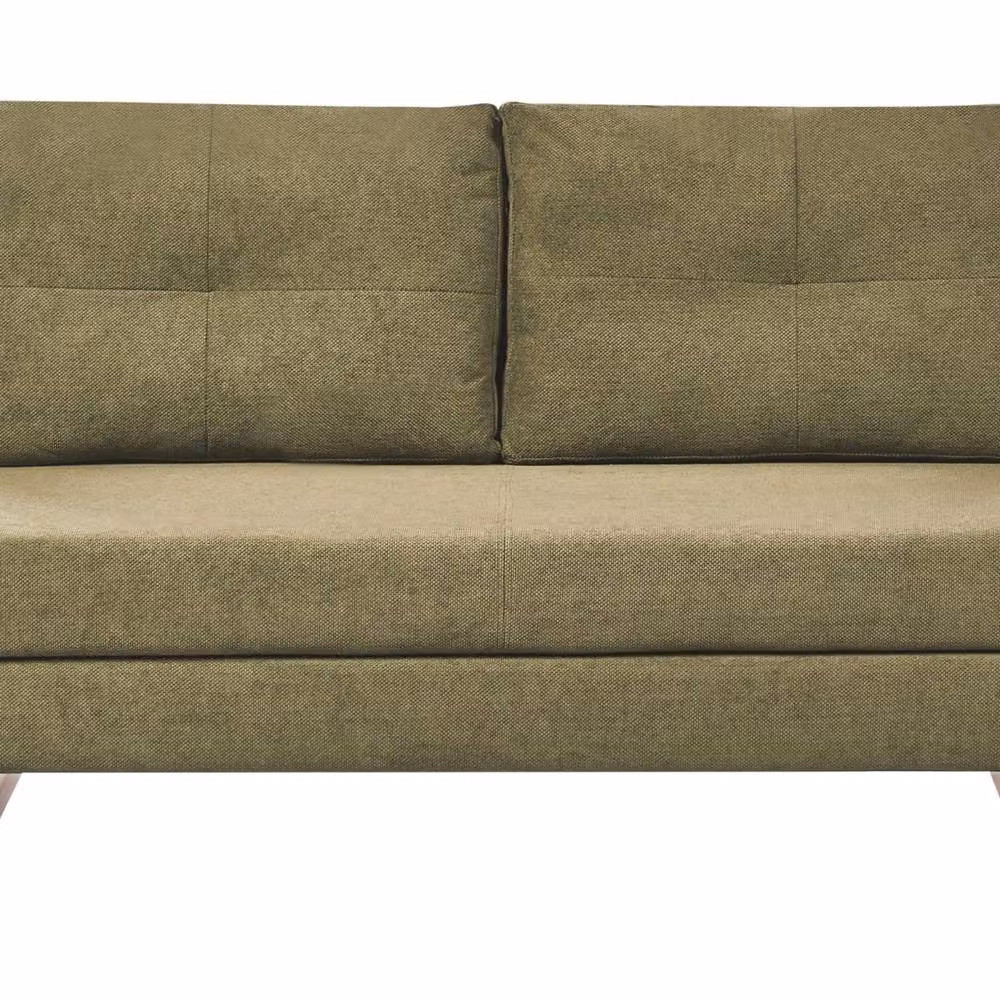 Wyld and Coco 3-Seater Green Fabric Sofa Bed with 5-Position Reclining and Metal Frame – 2