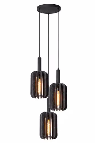 Lucide RAFAL Grey Fabric Pendant Light, Diameter: 50 cm – 1
